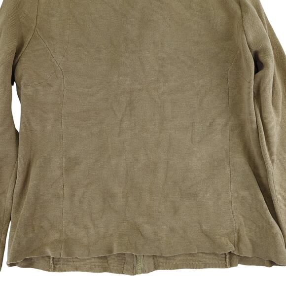 Sigrid Olsen Mock Neck Full Zip Sweater Silk Cotton Women's‎ Medium Leather Tan - Picture 6 of 9